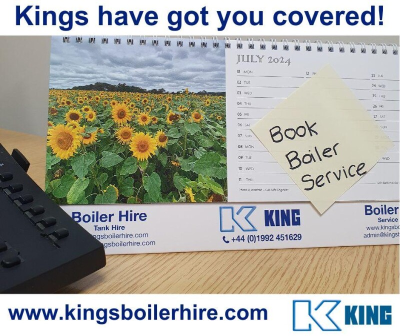 Picture of calendar to book Summer boiler maintenance